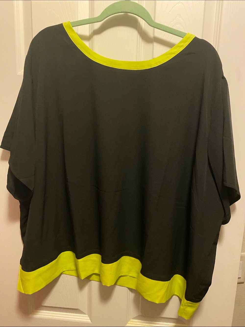 Walter Baker Black Tunic with Neon Lime Trim